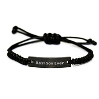 Load image into Gallery viewer, Funny Son Gifts Best Ever Rope Bracelet Adjustable Black Stainless Steel Birthday Present from Friends - Image 1
