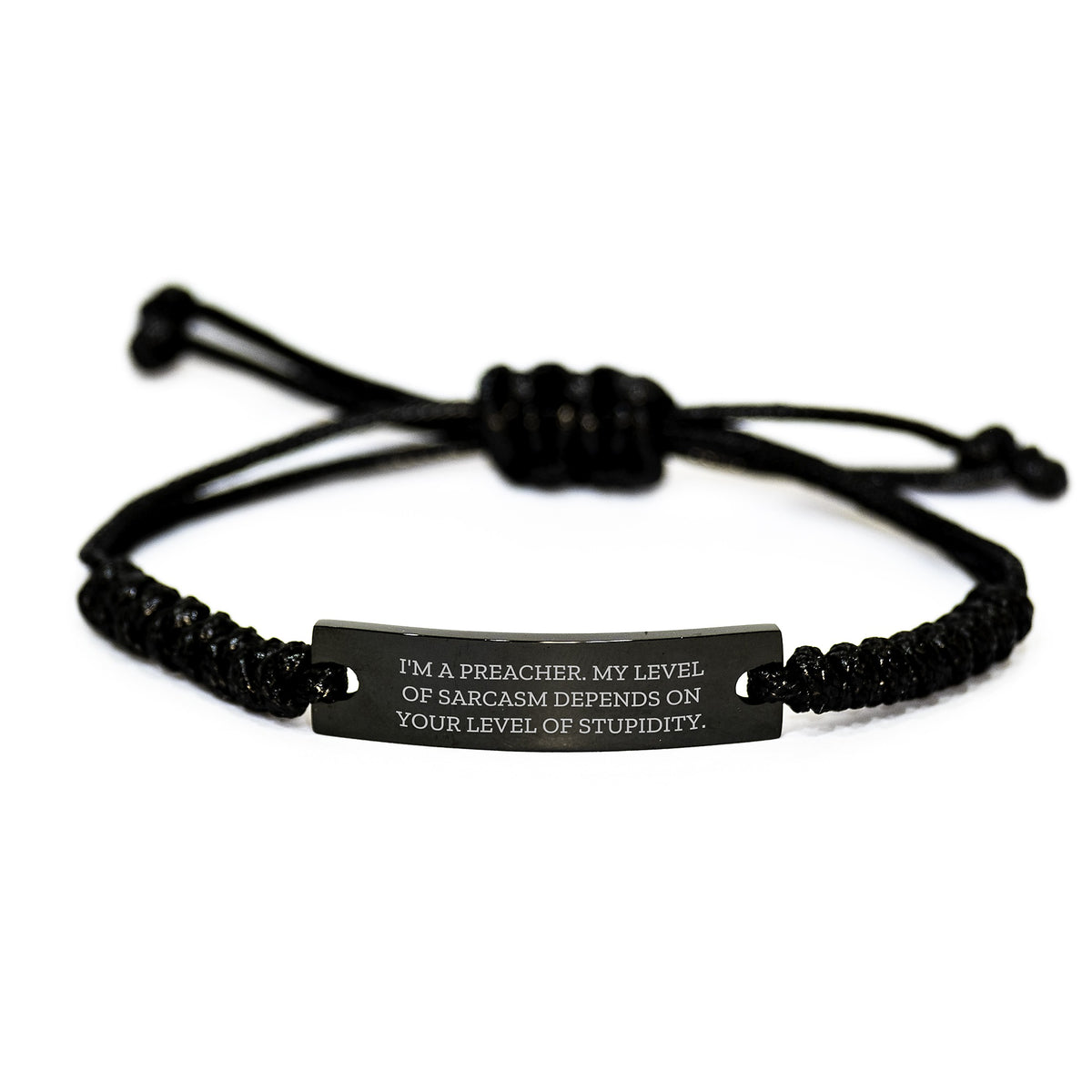 Funny Preacher Rope Bracelet Gifts from Men to Friends, Christmas Unique Gifts, Preacher Sarcasm Humor, Adjustable Rope Bracelet for Men, Women, and Preachers - Image 1
