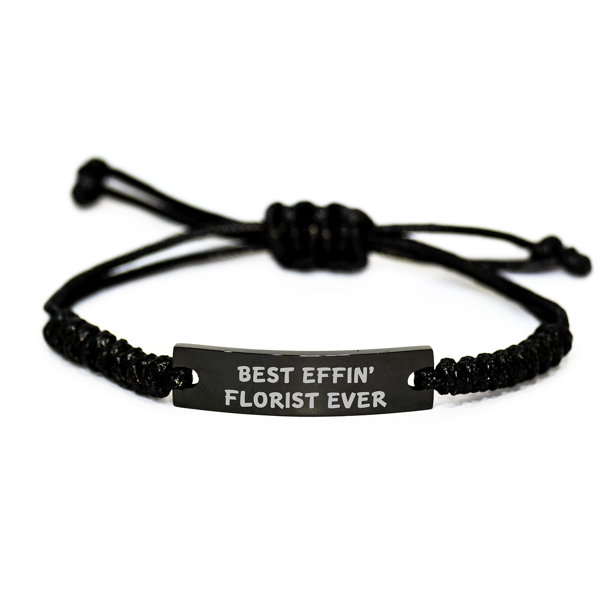 Funny Florist Gifts from Best Effin' Florist Ever Rope Bracelet, Adjustable Rope Jewelry for Florist Friends and Family this Christmas - Image 1