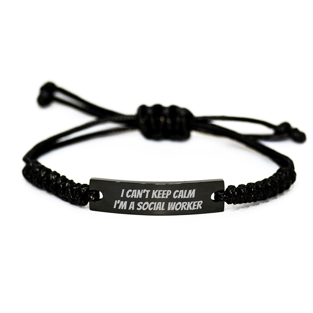 Funny Social Worker Rope Bracelet Gifts for Men Women Friends Coworkers Family Birthday - Image 1
