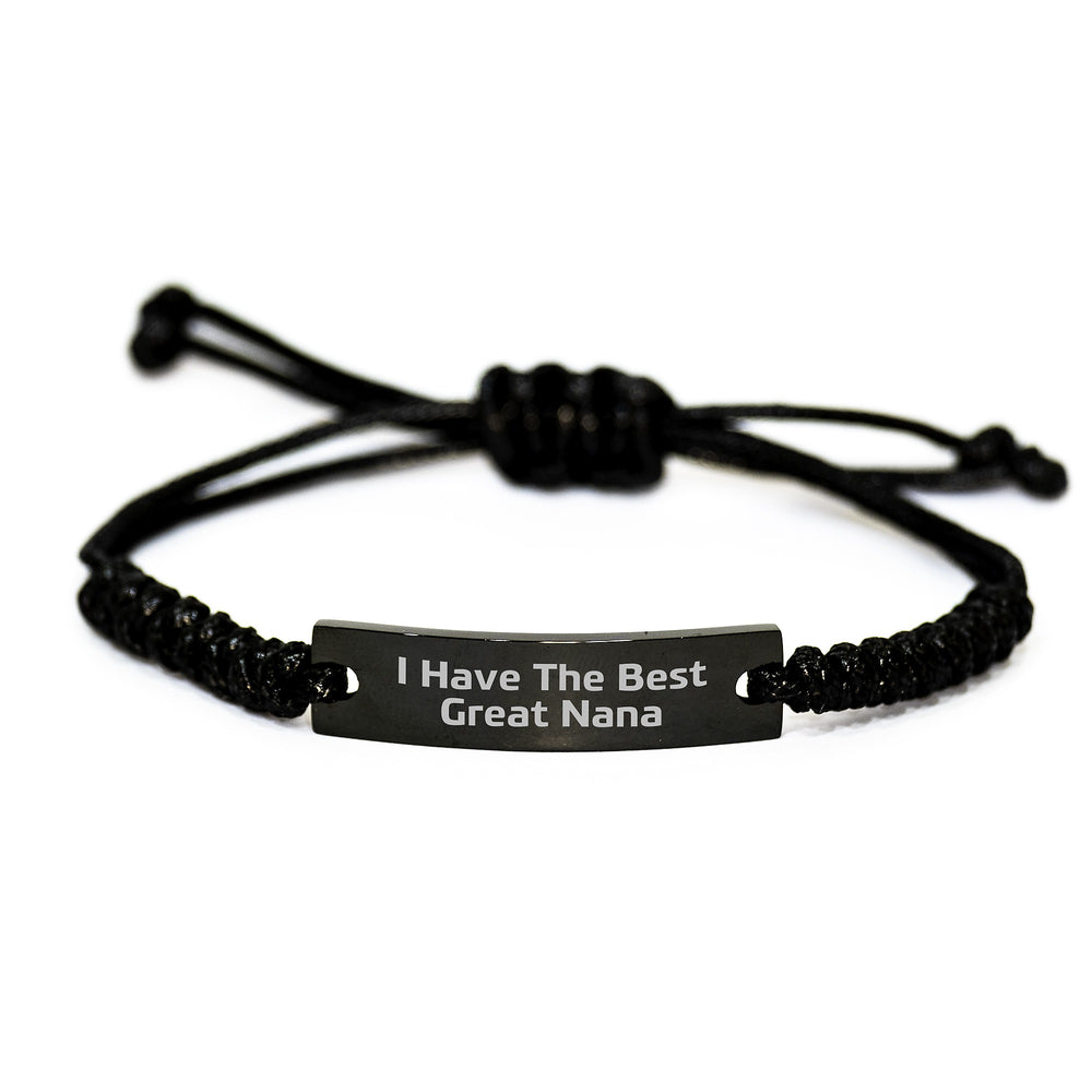 Funny Nana Rope Bracelet Gifts from Family, Nana Unique Christmas Unique Gifts, 'I Have The Best Great Nana' Quote Rope Bracelet for Women, Adjustable Rope Bracelet for Nana - Image 1