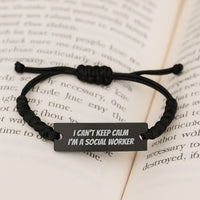 Load image into Gallery viewer, Funny Social Worker Rope Bracelet Gifts for Men Women Friends Coworkers Family Birthday - Image 3
