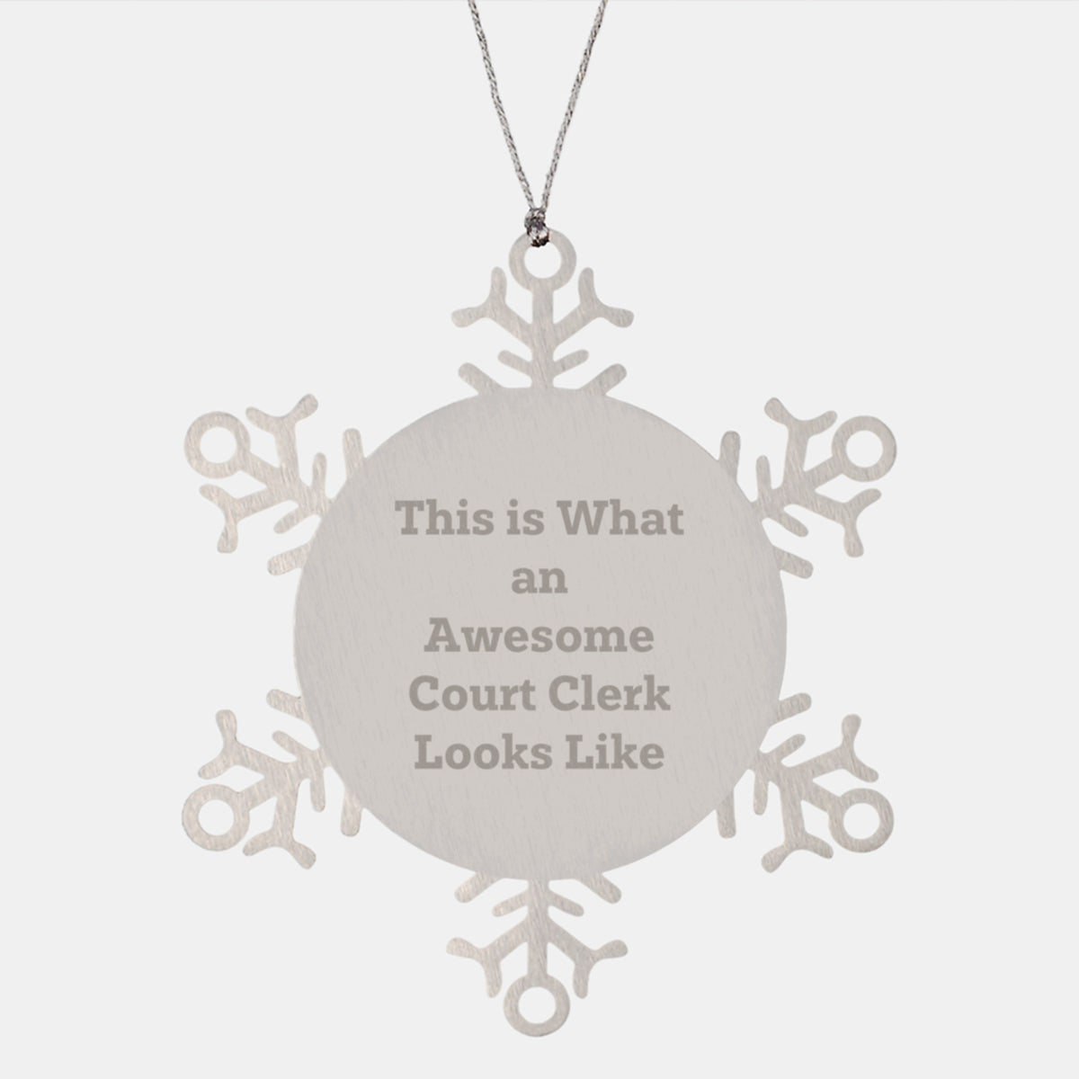 Gifts from Friends for Awesome Court Clerks - This Is What An Awesome Court Clerk Looks Like Snowflake Ornament, Unique Christmas Unique Gifts - Image 1