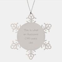 Load image into Gallery viewer, Funny CPA Snowflake Ornament Gifts for Men, Women, Family, and Friends from CPA Enthusiasts, This Is What An Awesome CPA Looks Like, Christmas Unique Gifts - Image 1
