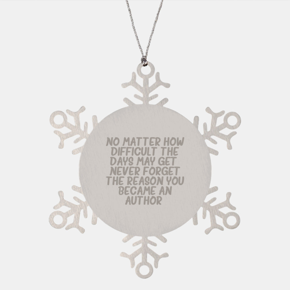 Funny Author Quotes Snowflake Ornaments Gifts for Author Friends and Family, Christmas Unique Gifts from Men to Women - Image 1