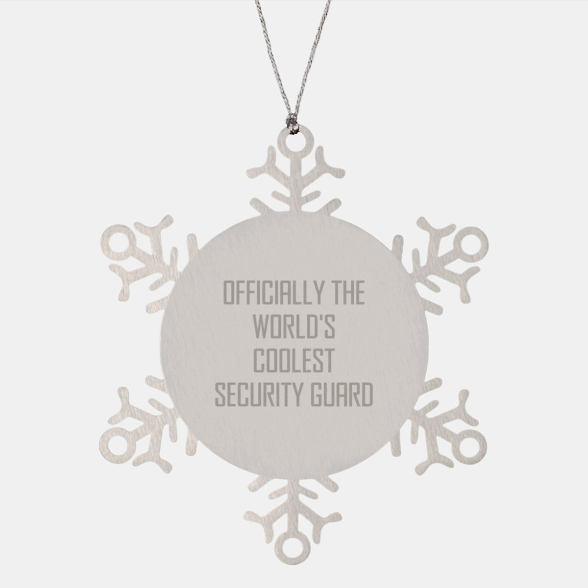 Funny Security Guard Gifts - 'Officially The World's Coolest Security Guard' Snowflake Ornament - Gifts from Friends for Security Guard on Christmas - Image 1