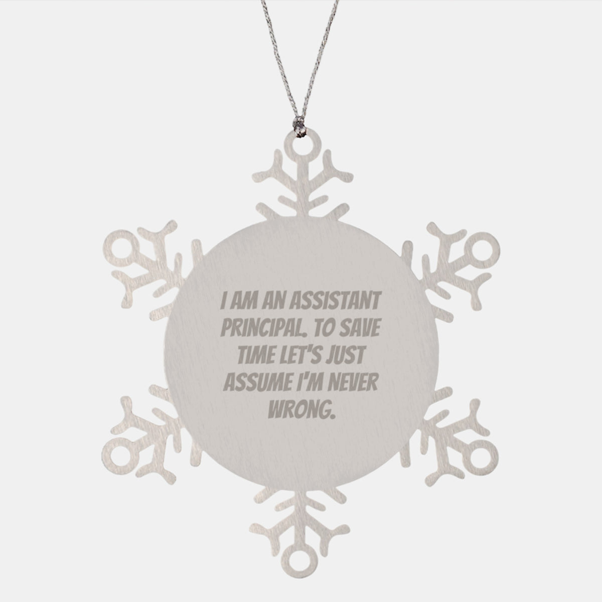 Funny Snowflake Ornaments for Assistant Principals, Gifts from Friends, Coworkers, and Family - Image 1