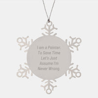 Load image into Gallery viewer, Painter&#39;s Humorous Snowflake Ornament, Funny Gift from Friends for Him, Unique Christmas Memorable Present for Him - Image 1

