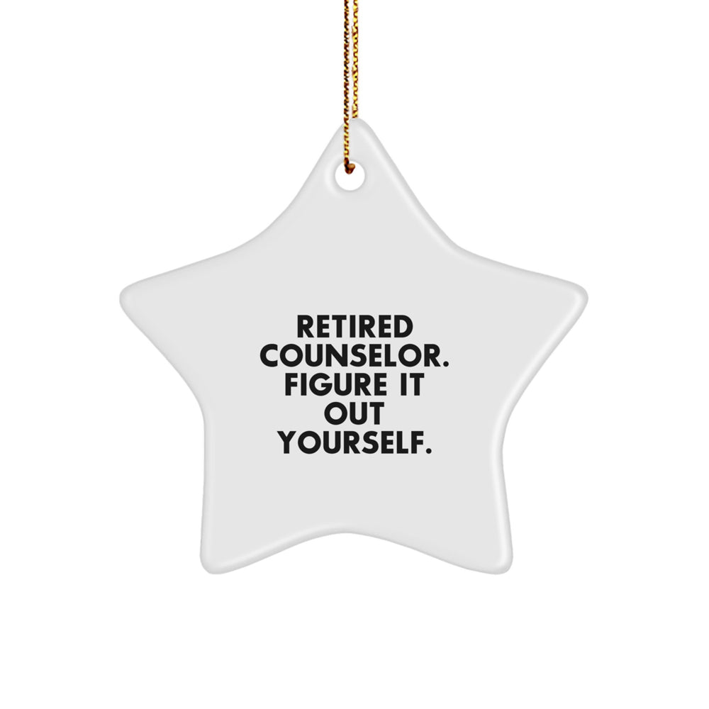 Counselor Star Ornament, Funny Quote Gifts from Men to Women, Christmas Unique Gifts for Counselors - Image 1