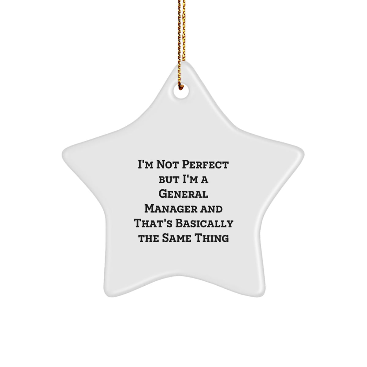 General Manager Gifts, Funny Star Ornament, 'I'm Not Perfect' Quote, Gifts from Friends, for Christmas - Image 1