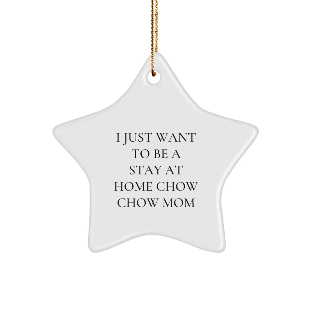 Chow Chow Dog Mom Gifts, I Just Want To Be A Stay At Home Mom, Star Ornament, Christmas Unique Gifts from Friends to Family - Image 1