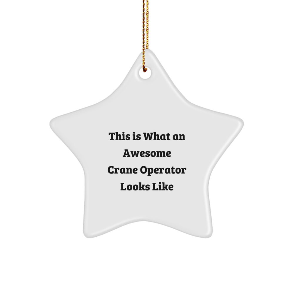 This Is What An Awesome Crane Operator Looks Like, Gifts from Friends to Crane Operator Star Ornament for Christmas - Image 1