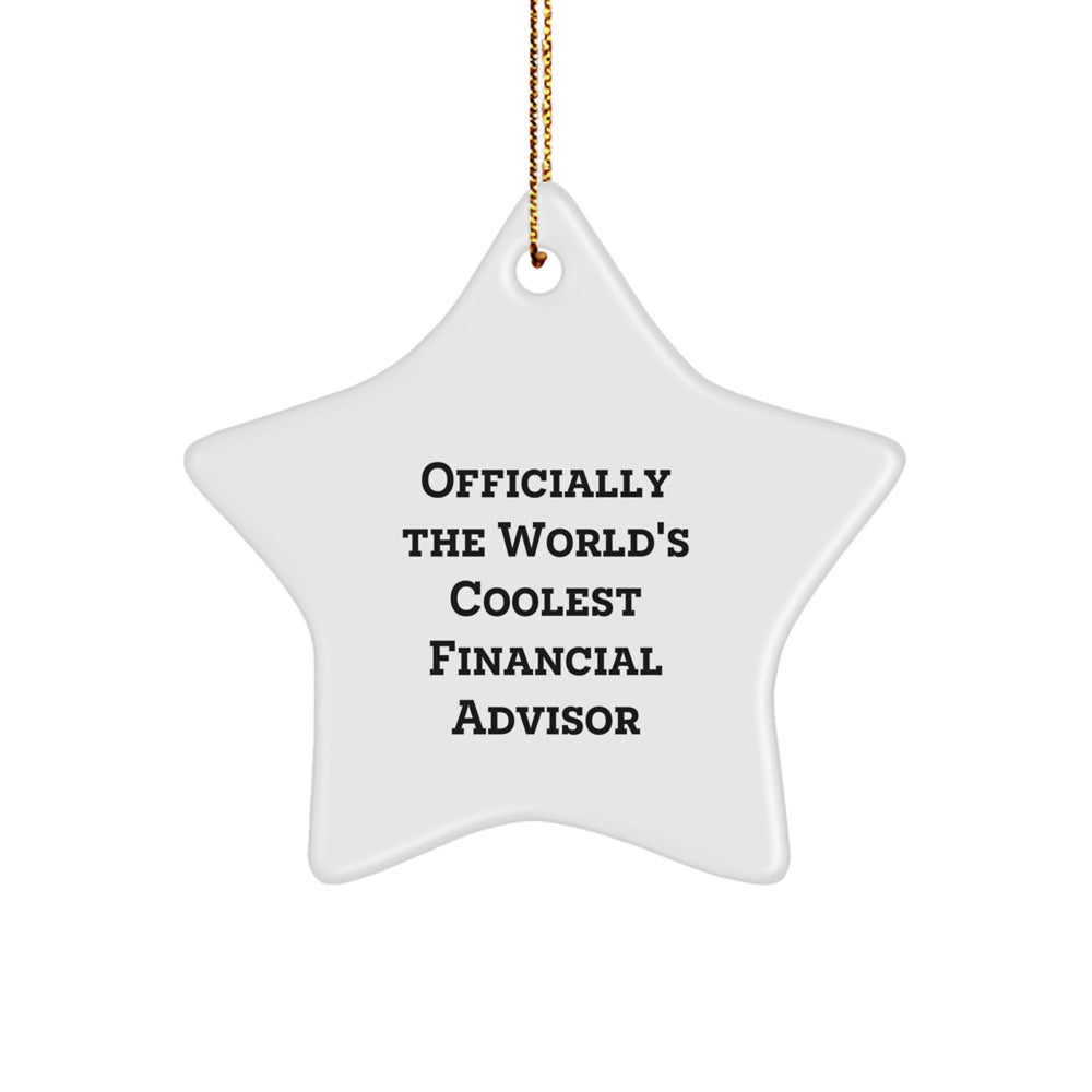Funny Financial Advisor Gifts for Men Women Friends Coworkers Family - Officially The World's Coolest Financial Advisor Star Ornament Christmas Unique Decorations - Image 1